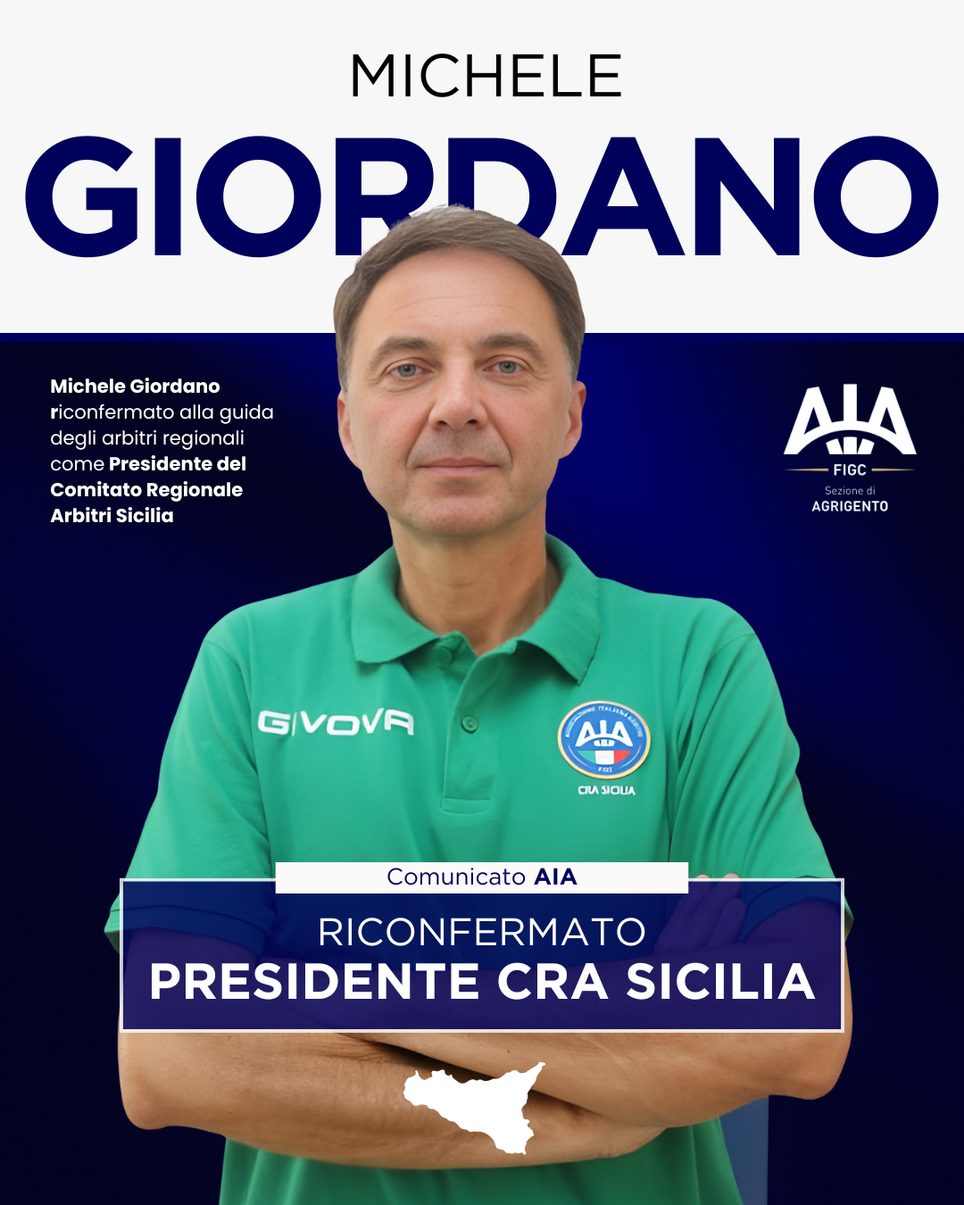 MICHELE GIORDANO RICONFERMATO PRESIDENTE DEL CRA SICILIA